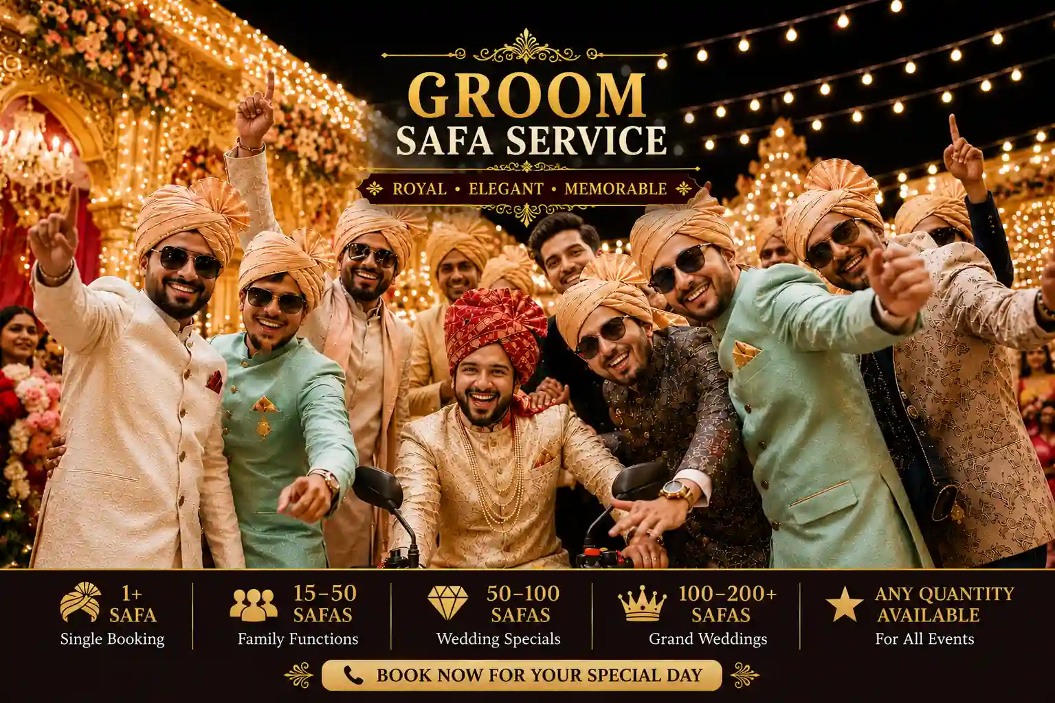 Groom Safa Service | Royal Wedding Safa & Pagri Styling for Grooms